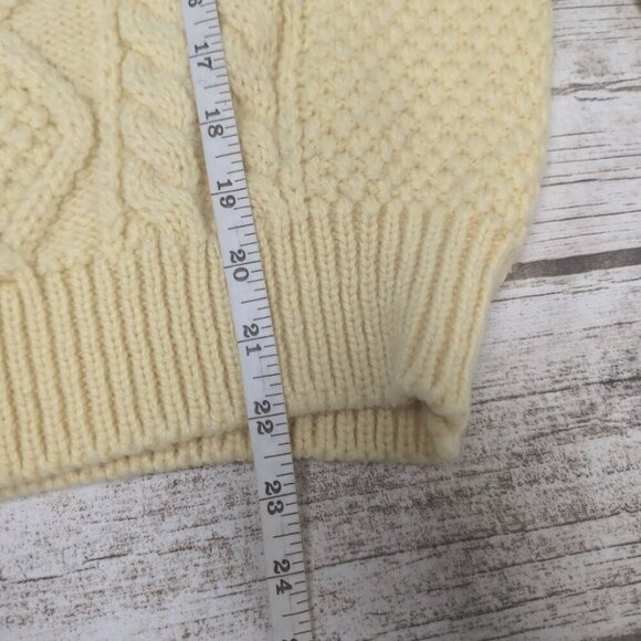 Vintage Sears Men Size 40 Cream Yellow Knit Crewneck Sweater Men Size M - Picture 4 of 5